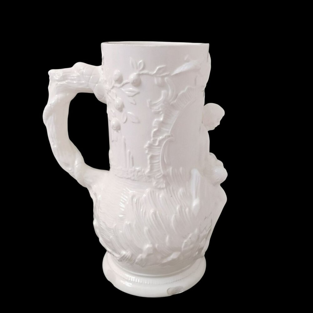 Antique Paradise Adam Eve Eden Snake Victorian Sex Swag Ceramic Stein White Mug - Picture 8 of 13